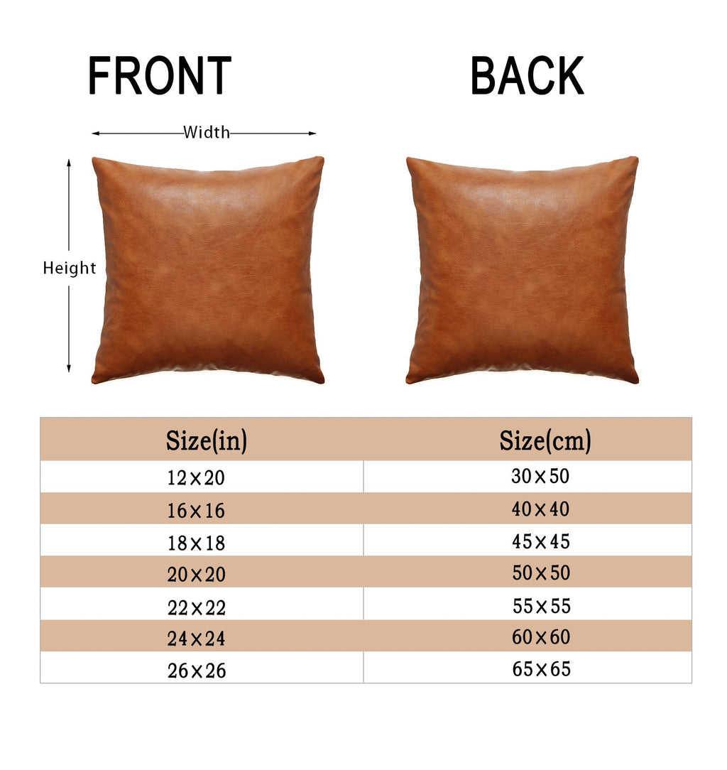 Gegelica Faux Leather Throw Pillow Covers, 20X20 Inch Set Of 2 Brown Lumbar Boho Modern Square Home Decorative Pillow Cases For