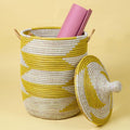 Basket, Laundry Hamper, Toy Storage, Blanket Basket, With Lid, Wicker, Woven, Bedroom, Living Room, Nursery, Decorative, Boho, M