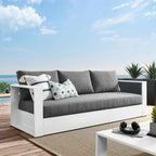 Modway Tahoe Patio Aluminum Sofa With White Charcoal Finish Eei-5676-Whi-Cha