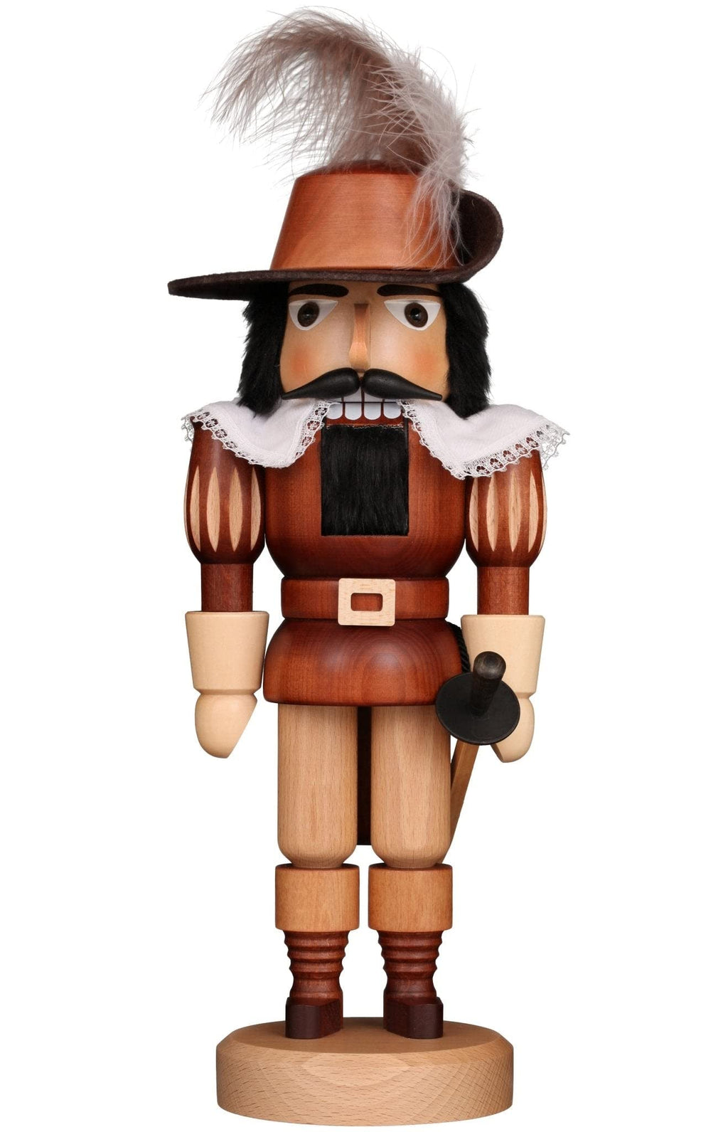 Alexander Taron Christian Ulbricht Nutcracker - Musketeer (Natural) - 14" H X 5.5" W X 5.75" D