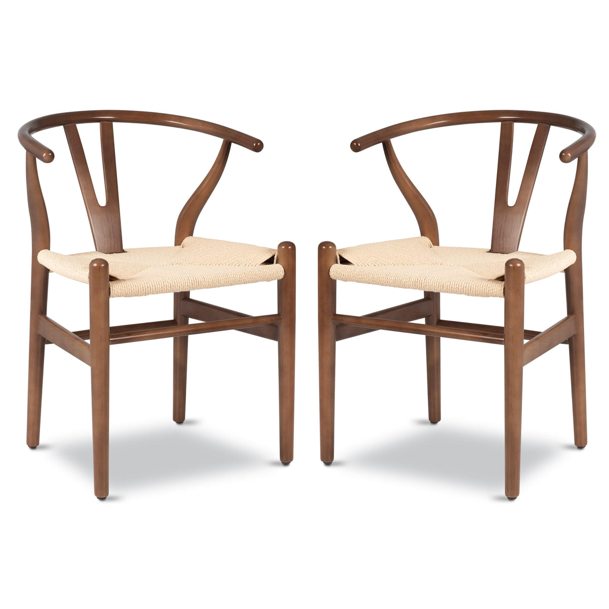 Poly & Bark Weave Chair, Set Of 2, Walnut