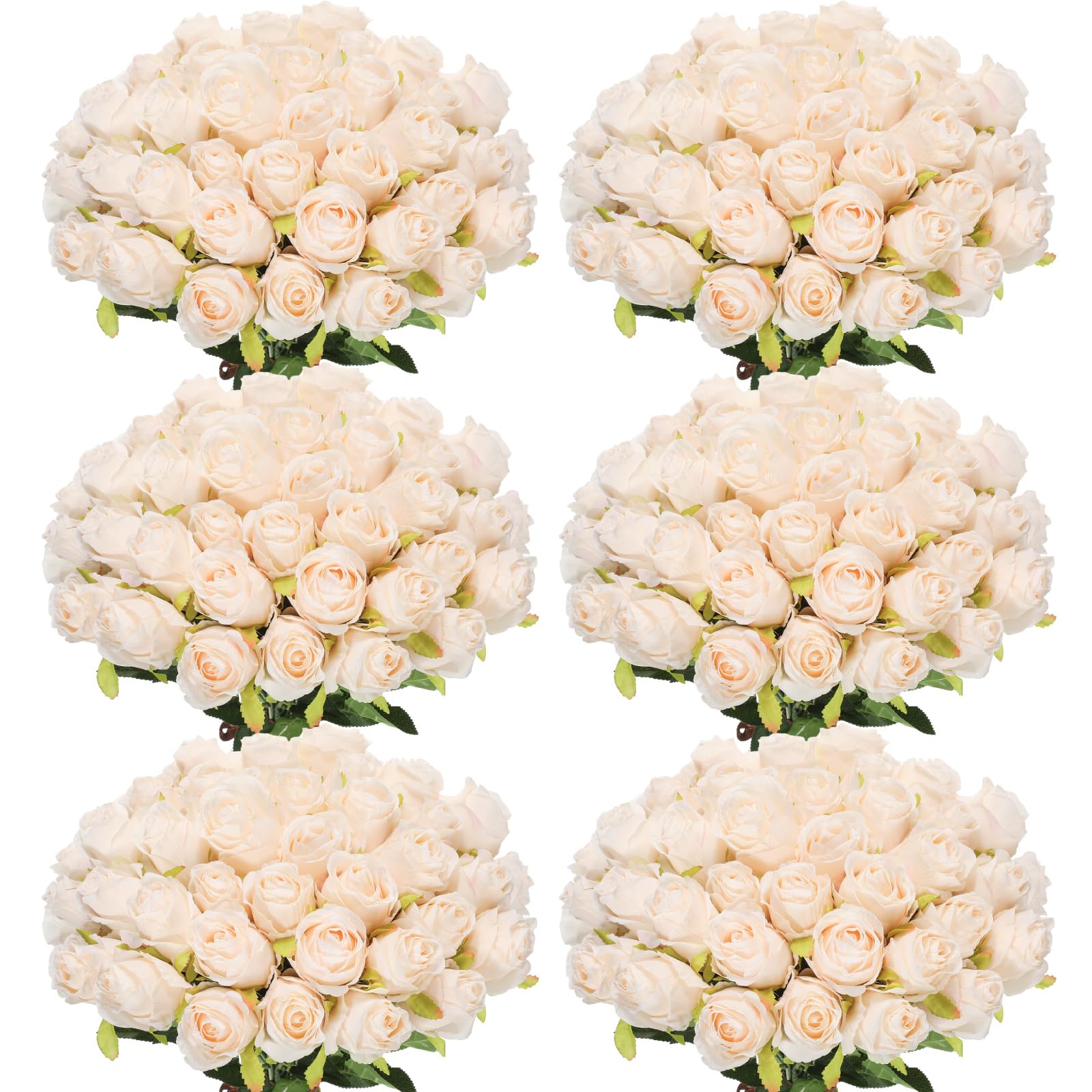 Jexine 50 Pcs Artificial Rose Flower Realistic Silk Roses with Stem Bouquet of Flower Plastic Flower Real Looking Fake Rose for 