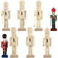Christmas Unfinished Nutcracker Christmas Wooden Nutcrackers 5 Inch Christmas Craft Kit Box Paintable Nutcracker Figures for Boy