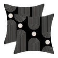 Boho Mid Century Pillow Covers 22X22 Inch Set Of 2, Abstract Simple Black And White Decorative Throw Pillowcase Boho Modern Outd