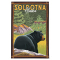 Lantern Press 36x54 Inch Giclee Art Print Wall Decor, Soldotna, Alaska, Black Bear in Forest