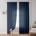 Simplebrand Sheer Curtains 72 Inches Long 2 Panels For Living Room, Dual Rod Pockets Airy Window Treatments Voile Curtains Sheer
