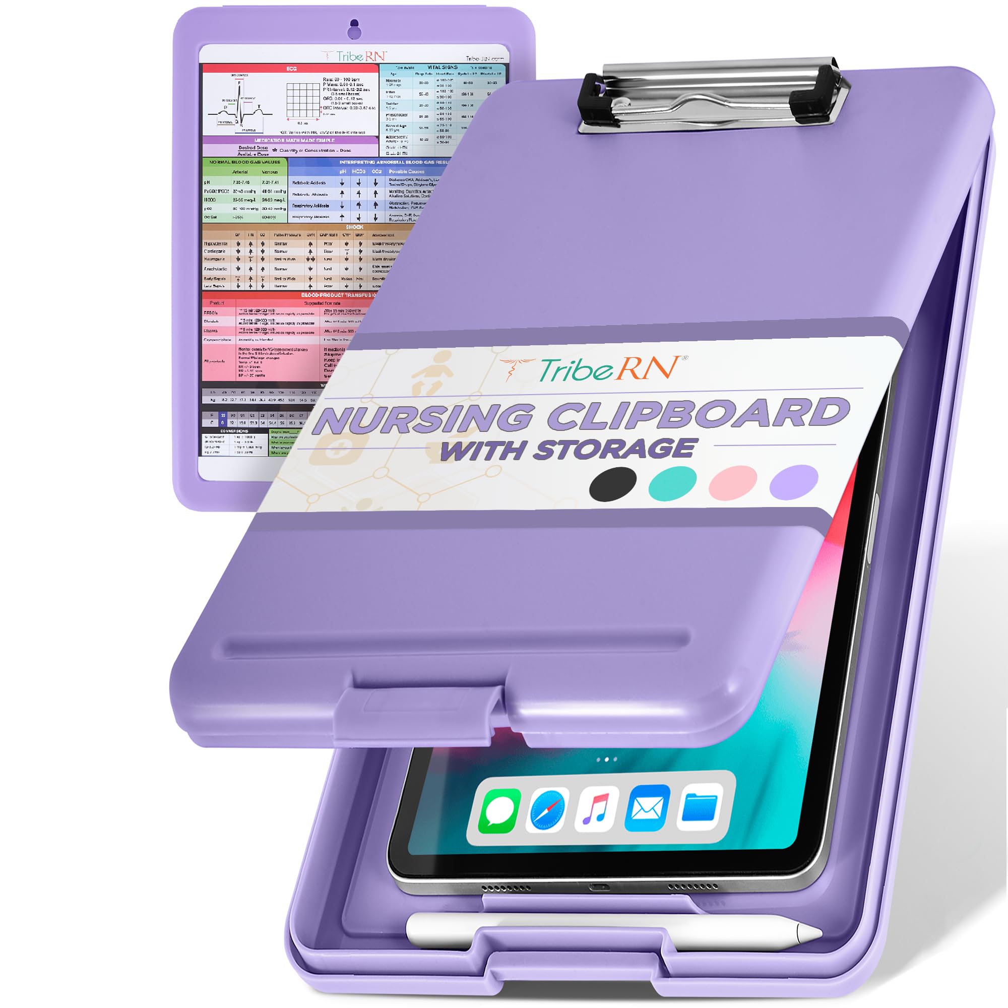 Tribe Rn Nursing Clipboard With Storage - Medical Clipboard Nursing Essentials For Nurses And Nursing Students School Supplies W