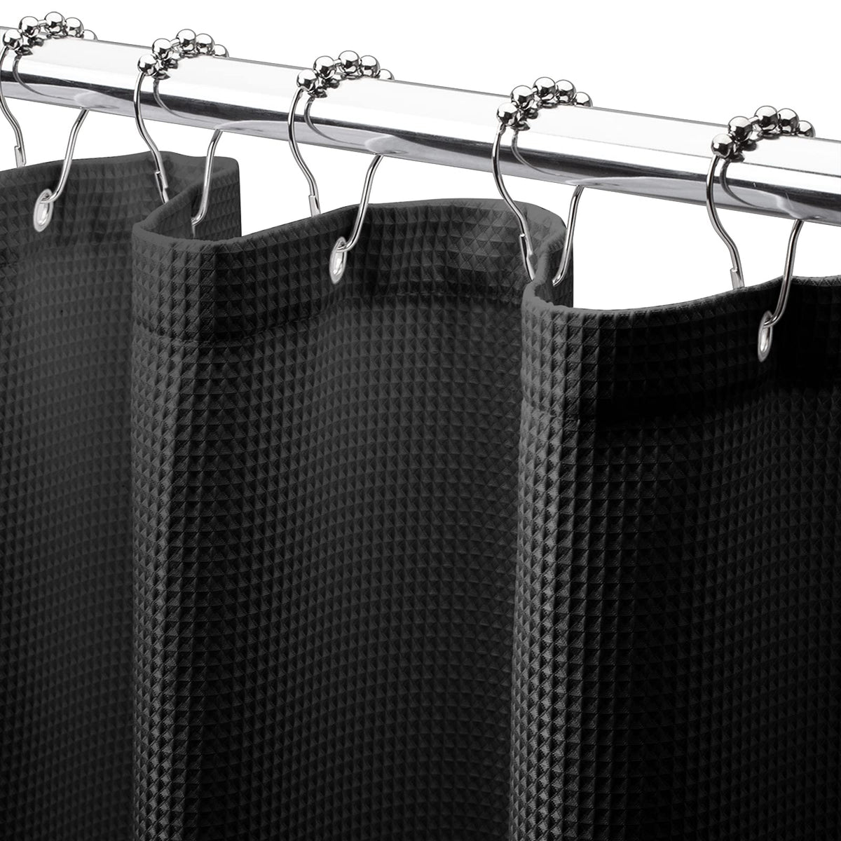 Amazerbath Waffle Shower Curtain, Heavy Duty Fabric Shower Curtains With Waffle Weave Hotel Quality Bathroom Shower Curtains, 72