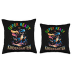 Funny Back To School Kindergarten Dinosaur Throw Pillow