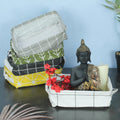 Tied Ribbons Set Of 5 Small Organiser Baskets For Storage, Collapsible, Perfect For Shelves, Closets, Nursery, Home, Office, Emp