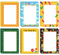 Whaline 120Pcs Back To School Stationery Paper 6 Designs Colorful School Stuff Letterhead Paper Border Computer Printing Writing