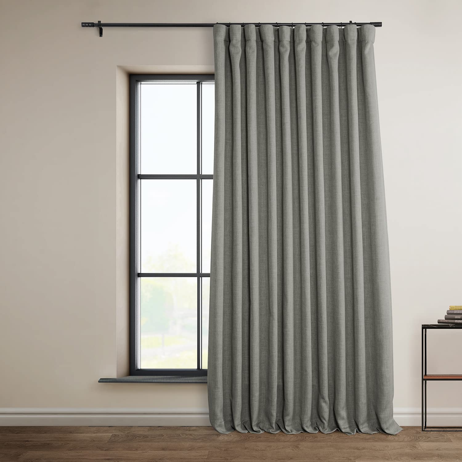 Hpd Half Price Drapes Boch-Ln185-P Faux Darkening Curtains-120 Inches Long Extra Wide Luxury Linen Curtains For Bedroom & Living