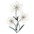 Homeroots Decor 18.5Inch X 1.38Inch X 30Inch Silver And Blue Triflower Wall Decor