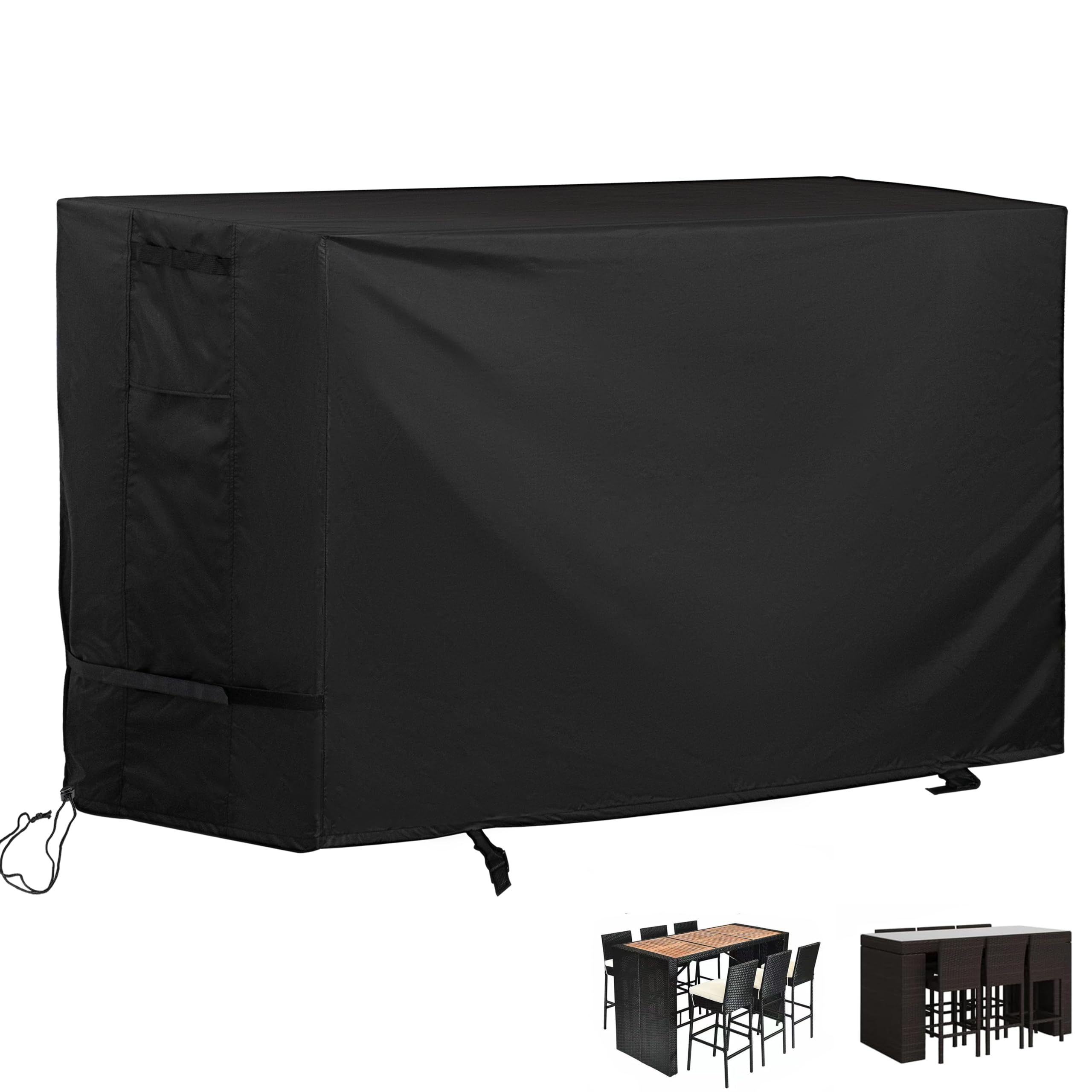 Starcrew Bar Height Patio Set Cover For 7 Pieces Patio Bar Dining Table And Chairs Set, Patio Bar Set Cover For 6 Person-Outdoor
