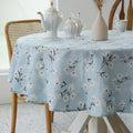 Pastoral Round Tablecloth - 60 Inch Dia. - Linen Fabric Table Cloth - Washable Table Cover With Dust-Proof Wrinkle Resistant For