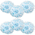 WYZworks Set of 6 - Blue Polka DOT 10 - (6 Pack) Tissue Pom Poms Flower Party Decorations for Weddings, Birthday, Halloween, Bri