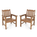 Stoog All-Weather Patio Chairs Set Of 2, Oversized Garden Chair With 400 Lbs Weight Capacity, Easy To Assemble, Outdoor Chair For Patio, Backyard Deck, Fire Pit & Lawn Porch, Teak