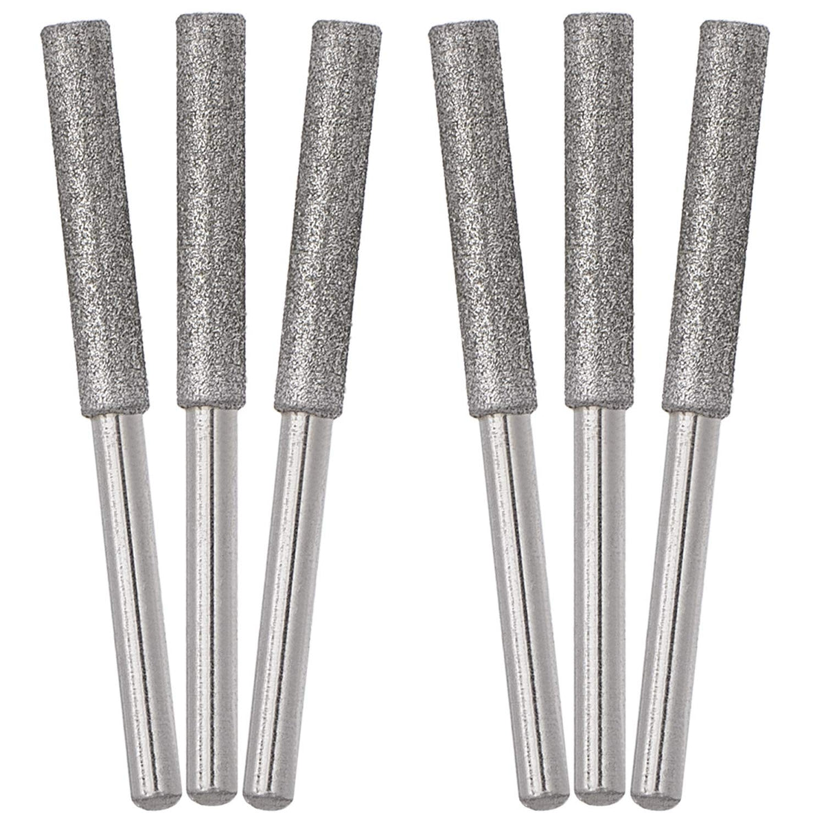Oiiki 6 Pack Burr Grinding Stone File, Chainsaw Sharpener 5/32 Inch (Silver)