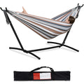 Pnaeut Double Hammock With Space Saving Steel Stand Included 2 Person Heavy Duty Outside Garden Yard Outdoor 450Lb Capacity 2 Pe