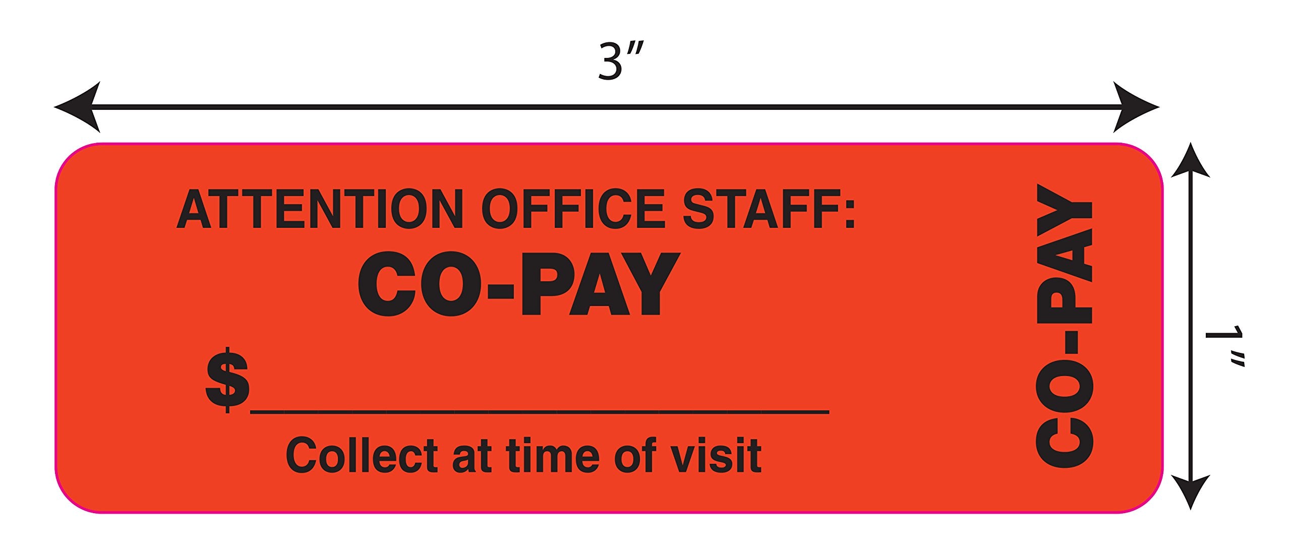 Tabbies Tab40566 Attention Office Staff Medical Labels, 1 X 3, Orange, 500 Per Roll