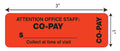 Tabbies Tab40566 Attention Office Staff Medical Labels, 1 X 3, Orange, 500 Per Roll