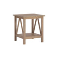 Linon Titian End Table, 20W x 17.7D x 22H, Rustic Gray