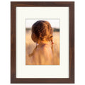 Golden State Art, 9x12 Picture Frame with Mat for 6x8 - High Definition Glass Wall Mounting Horizontal Vertical Display (Brown, 