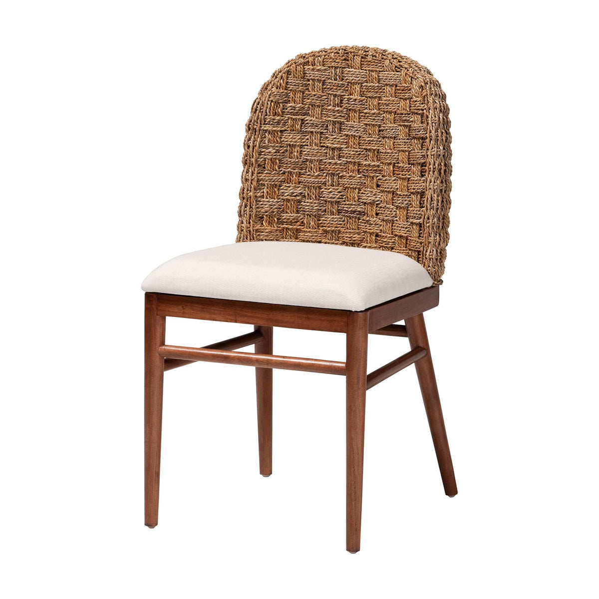 bali & pari Denver Acacia Wood & Seagrass Dining Chair in Brown