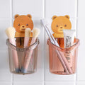 STAREWA Toothbrush Holder (Set of 2 Pcs) Plastic Stand for Toothpaste, Comb, Brush, Cream, Lotion Kids Bathroom Cup Drain Waterp