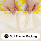 Spotjoy Rectangle Picnic Table Cloth, Waterproof Elastic Fitted Outdoor Table Covers For 8 Foot Tables, Flannel Backed Plastic T