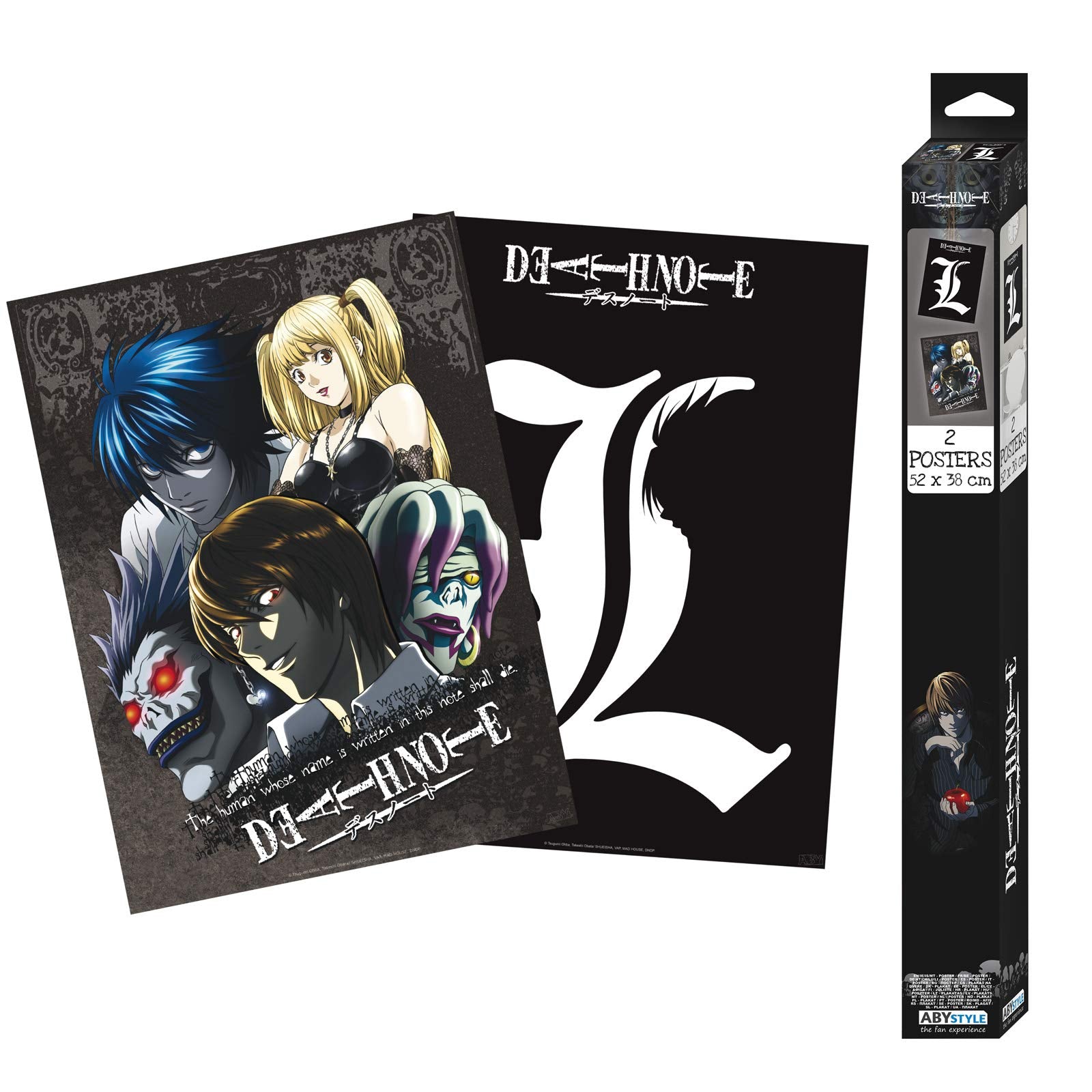 Abystyle - Death Note - Set Of 2 Chibi Posters - L & Group (52 X 38 Cm)