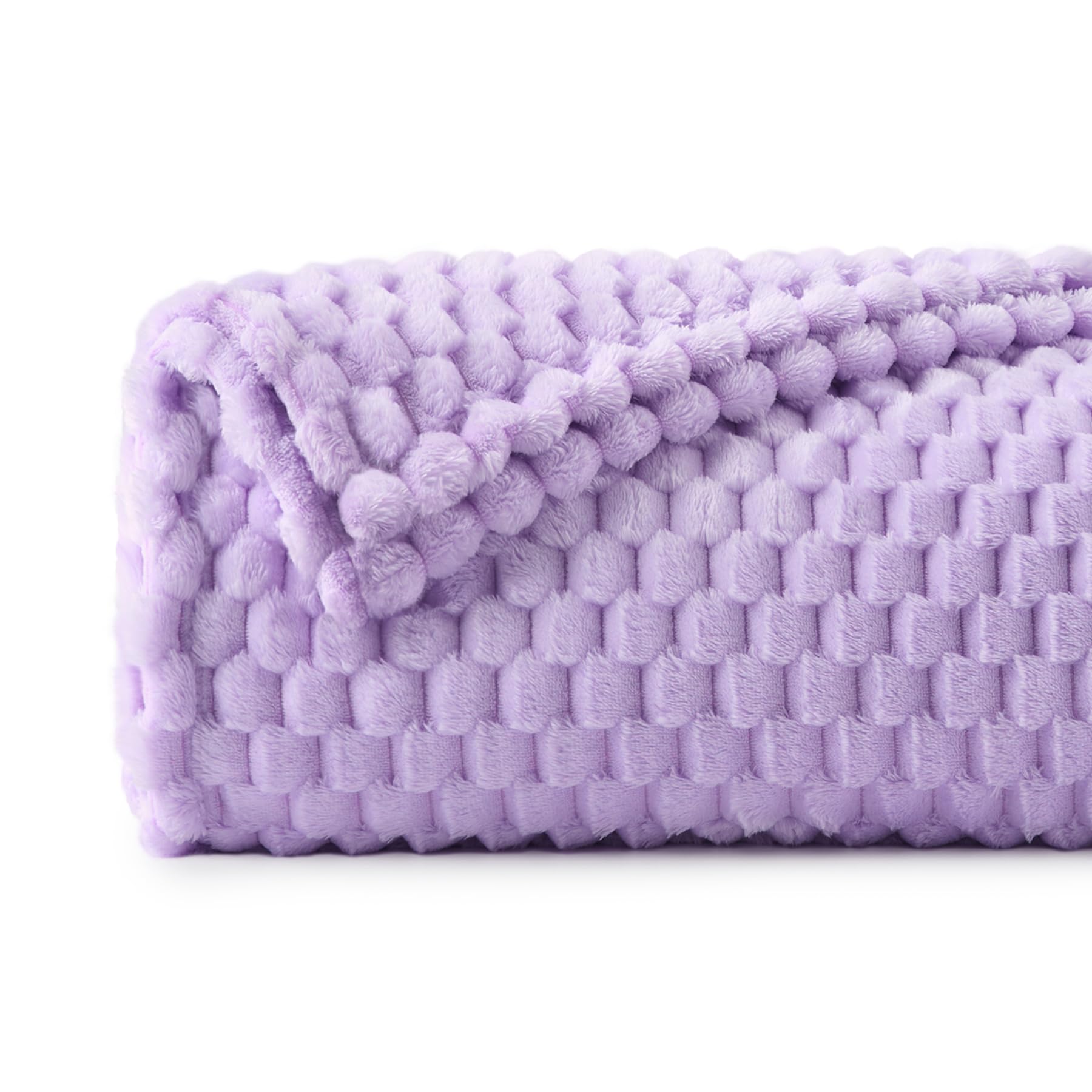 Bedelite Fleece Throw Blanket For Couch & Bed - 3D Jacquard Decorative Lavender Blanket, Super Soft And Cozy Warm Fuzzy Blanket
