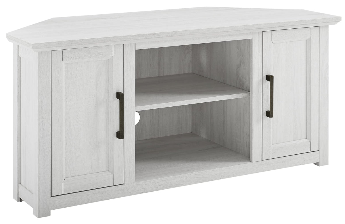 Crosley Furniture Camden TV Stand for 50+ inch TVs, Entertainment Center with Adjustable Storage Shelves, Whitewash