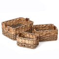 Newtay Set of 3 Seagrass Storage Baskets, Natural Woven Organizer