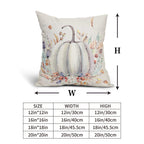 Fall White Pumpkin Pillow Covers 18X18 Inch Purple Flower Leaves Decorative Pillow Cases Seasonal Autumn Thanksgiving Harvest Th