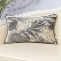 Yangest Grey Leaf Rectangle Pillow Cover Cut Velvet Cushion Cover Luxury Modern Pillowcover For Couch Living Room Bedroom,12X20