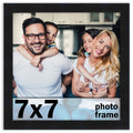 CountryArtHouse 7x7 Frame Black Solid Pine Wood Picture Frame Includes UV Acrylic Plexiglass, Acid Free Foam Backing Board and H
