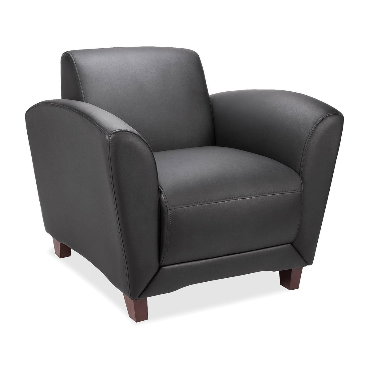 Lorell Leather Reception Club Chair, Black