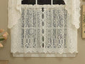 Sweet Home Collection Old World Style Floral Heavy Lace Kitchen Curtain, 24 Tier, Hopewell Cream