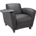 Lorell 68953 Club Chair, w/Tablet, 36-Inch x34-1/2-Inch x31-1/4-Inch , Black Bonded Leather