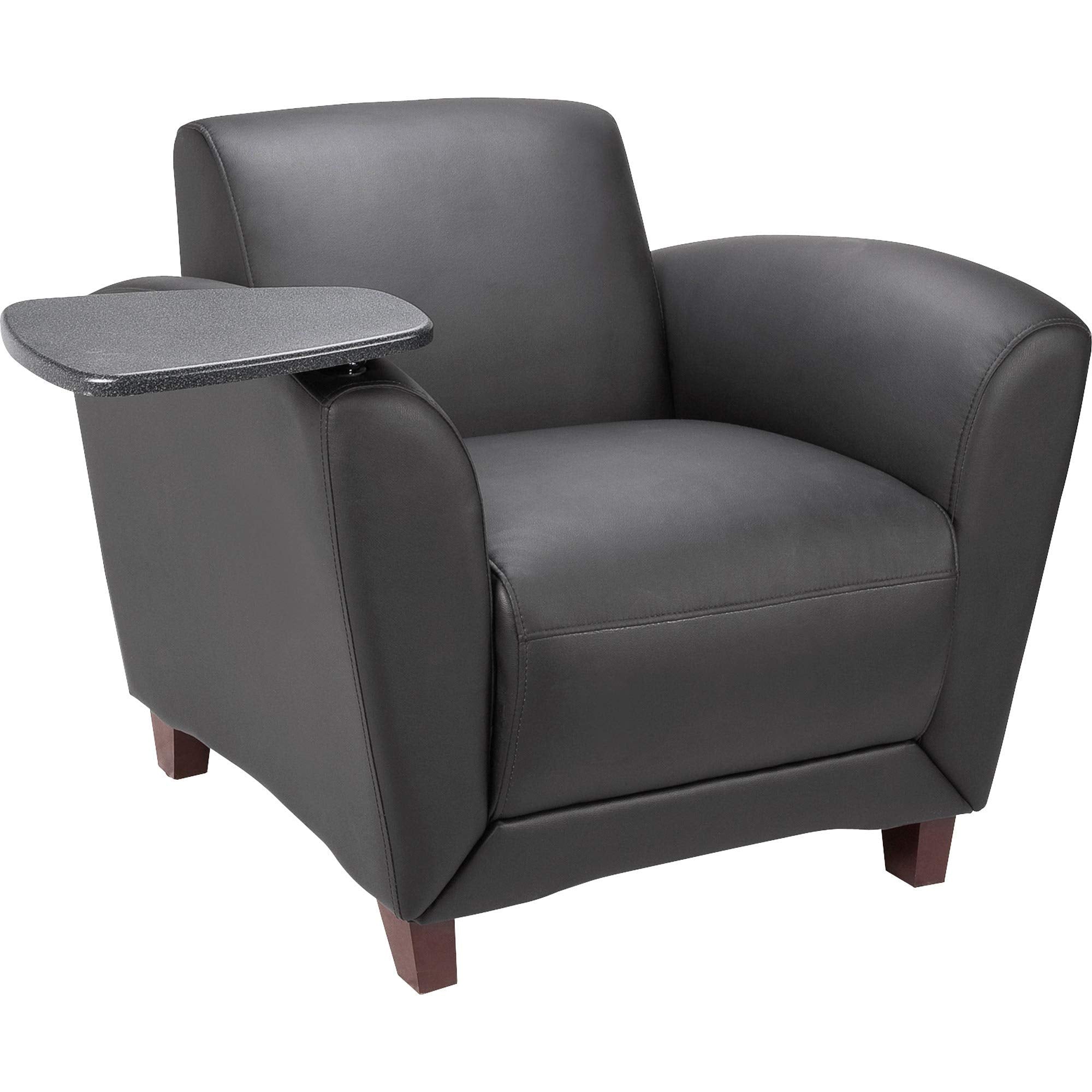 Lorell 68953 Club Chair, w/Tablet, 36-Inch x34-1/2-Inch x31-1/4-Inch , Black Bonded Leather