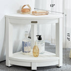Corner Shower Stool For Inside Shower Waterproof, Poly Lumber Bathroom Shower Corner Bench Seat, Plastic Shower Chair Seat, Show