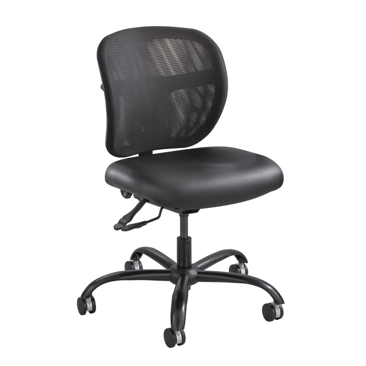 Safco Vue Intensive-Use Big and Tall Office Chair, Ergonomic and Height-Adjustable Swivel Seat with Breathable Mesh Back, Heavy-Duty Powder-Coated Base