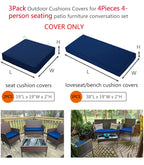 Sqodok Patio Cushion Covers 3 Packs Outdoor Seat Cushions Replacement Covers Fit For 4 Pieces Wicker Rattan Furniture Patio Conv