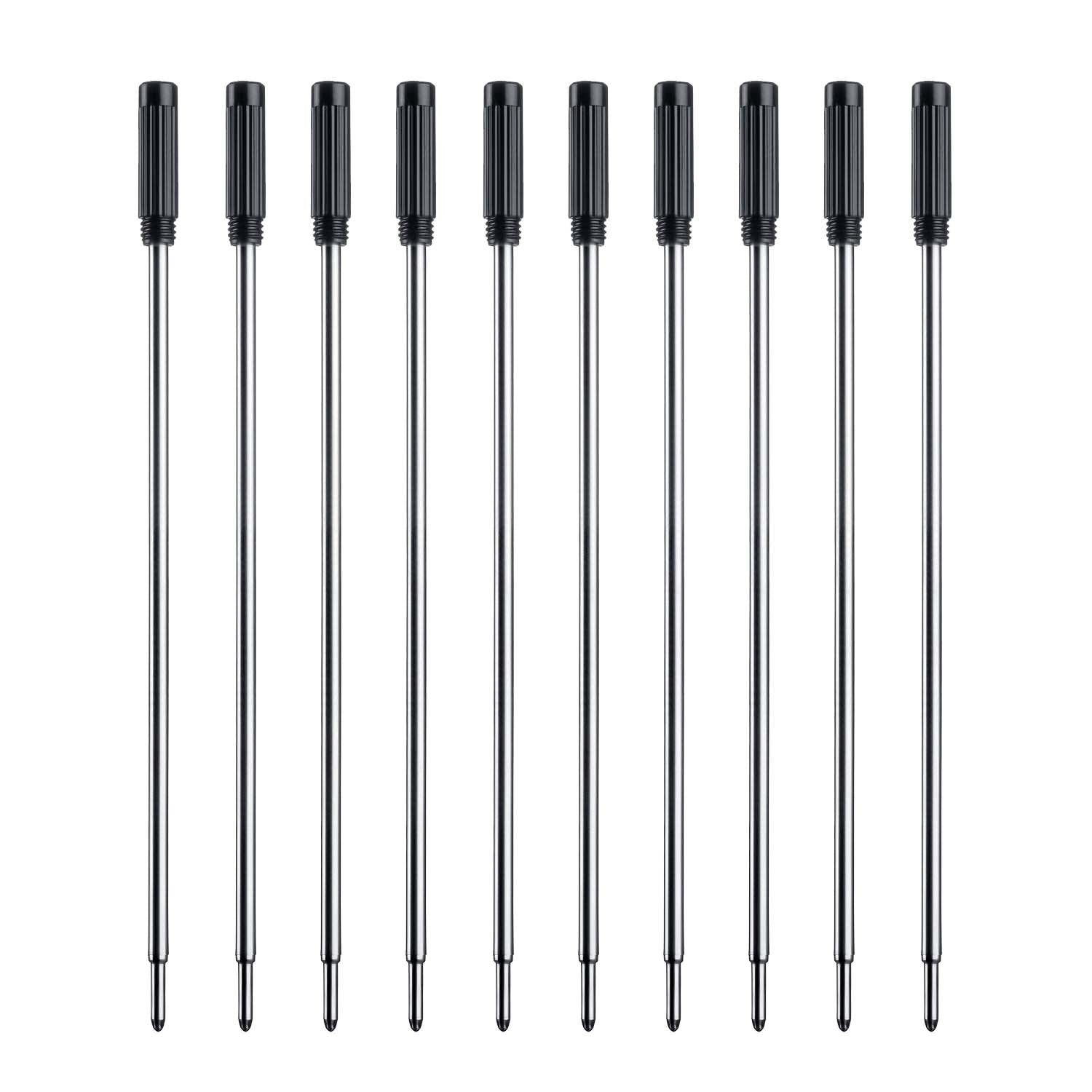 Black Ink Refills (10Pcs), Replaceable Pens Refills, 1Mm Medium Tip - Black