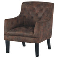 Signature Design by Ashley Drakelle Faux Leather Distressed Tufted Accent Chair, Brown
