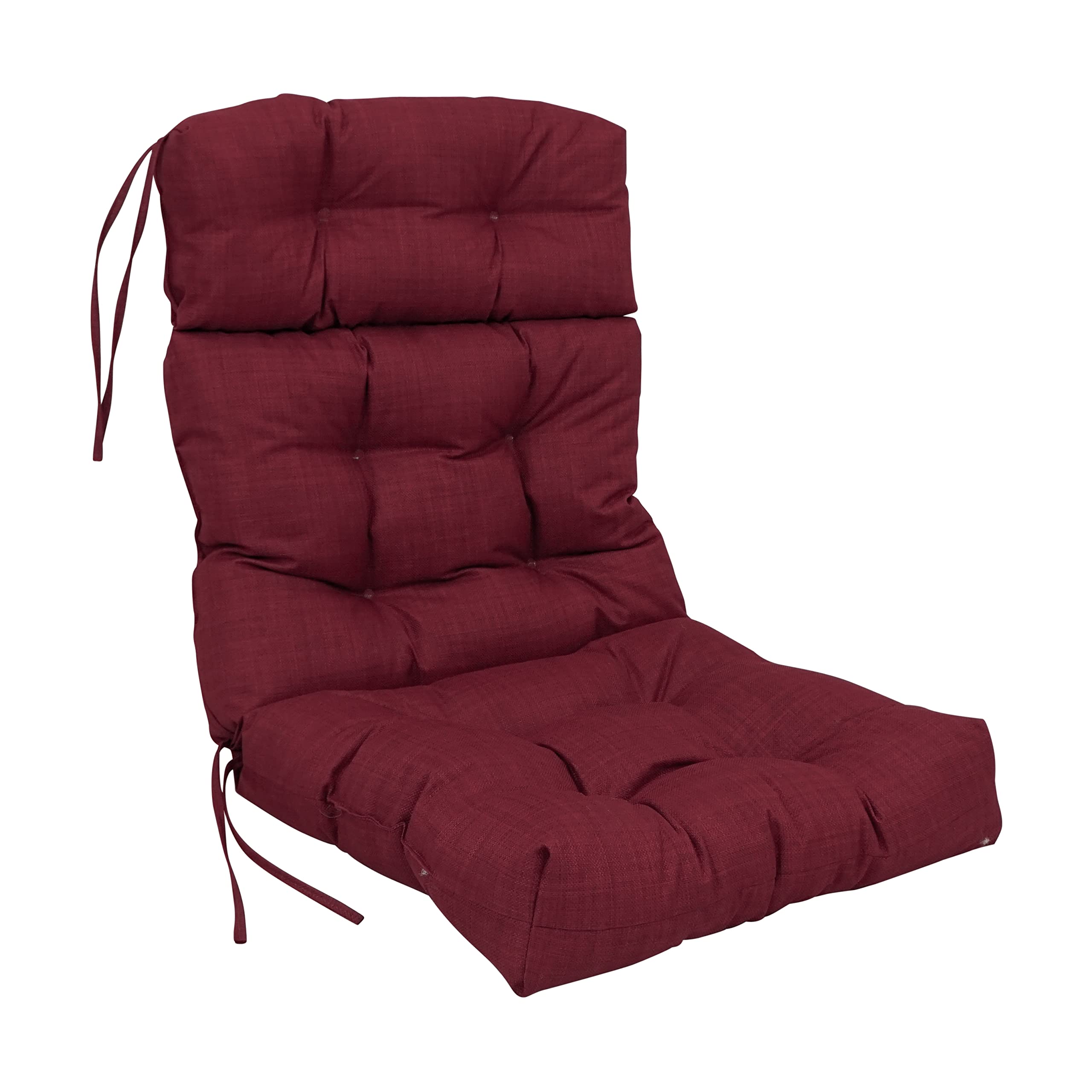 Blazing Needles Indoor/Outdoor Tufted Seat/Back Chair Cushion, 20 x 42, Merlot
