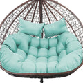 Boyspringg Patio Double Egg Chair Cushion Replacement 55X35In Thickened Memory Foam Large Double Egg Swing Chair Cushions (Lake
