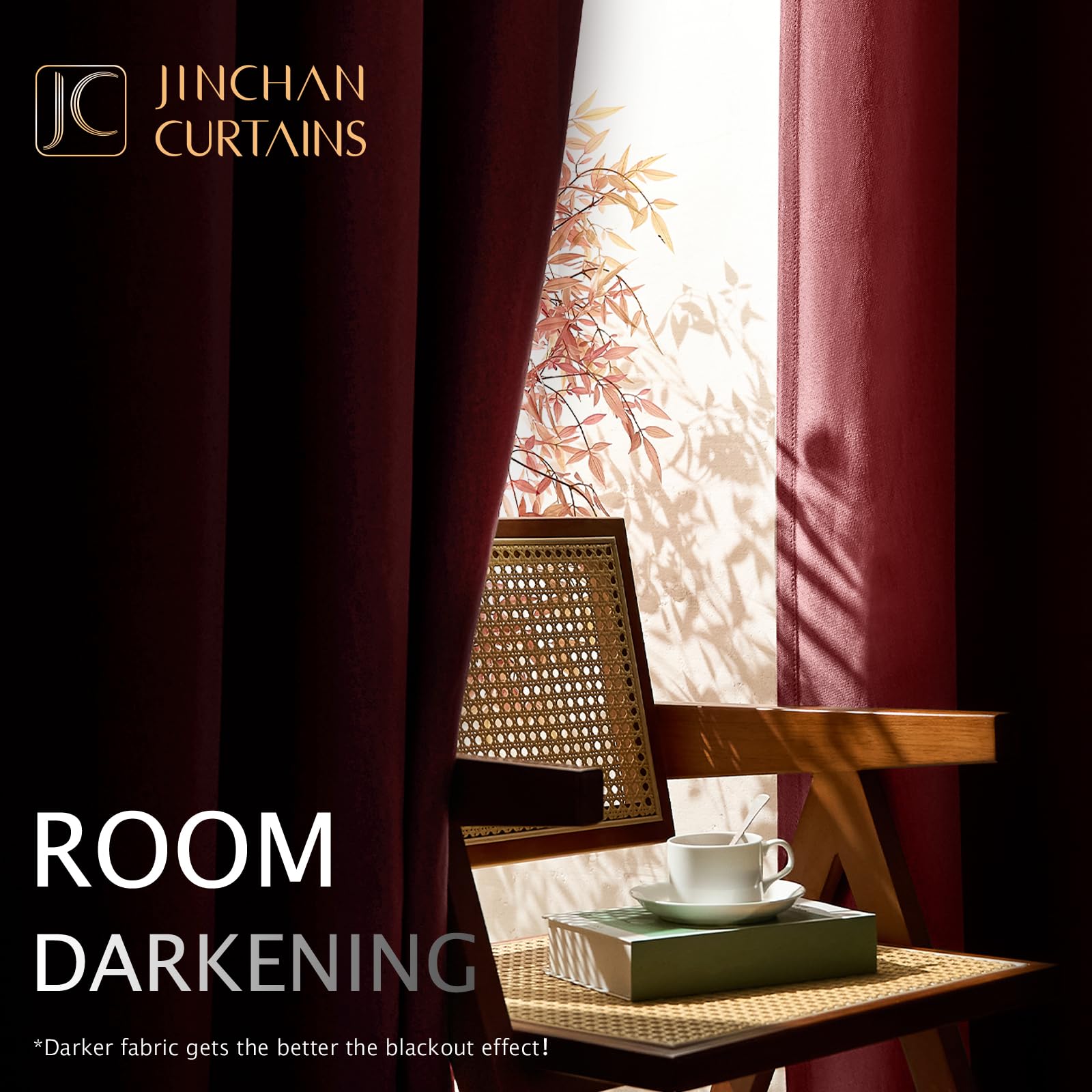 Jinchan Linen Textured 75% Blackout Curtain 96 Inch Long For Living Room Curtain Burgundy Red Thermal Insulated Grommet Top Window Drape For Bedroom Curtain Red 1 Panel