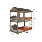 Acme Furniture Darlene Farmhouse Wood Twin Over Twin Bunk Bed in Rustic Gray